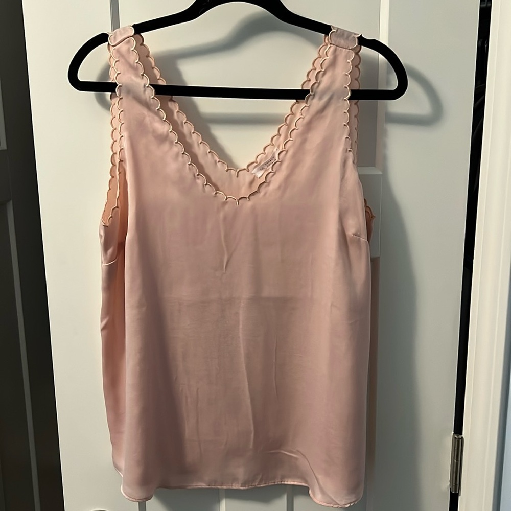 NWT Pink Scalloped Tank Top